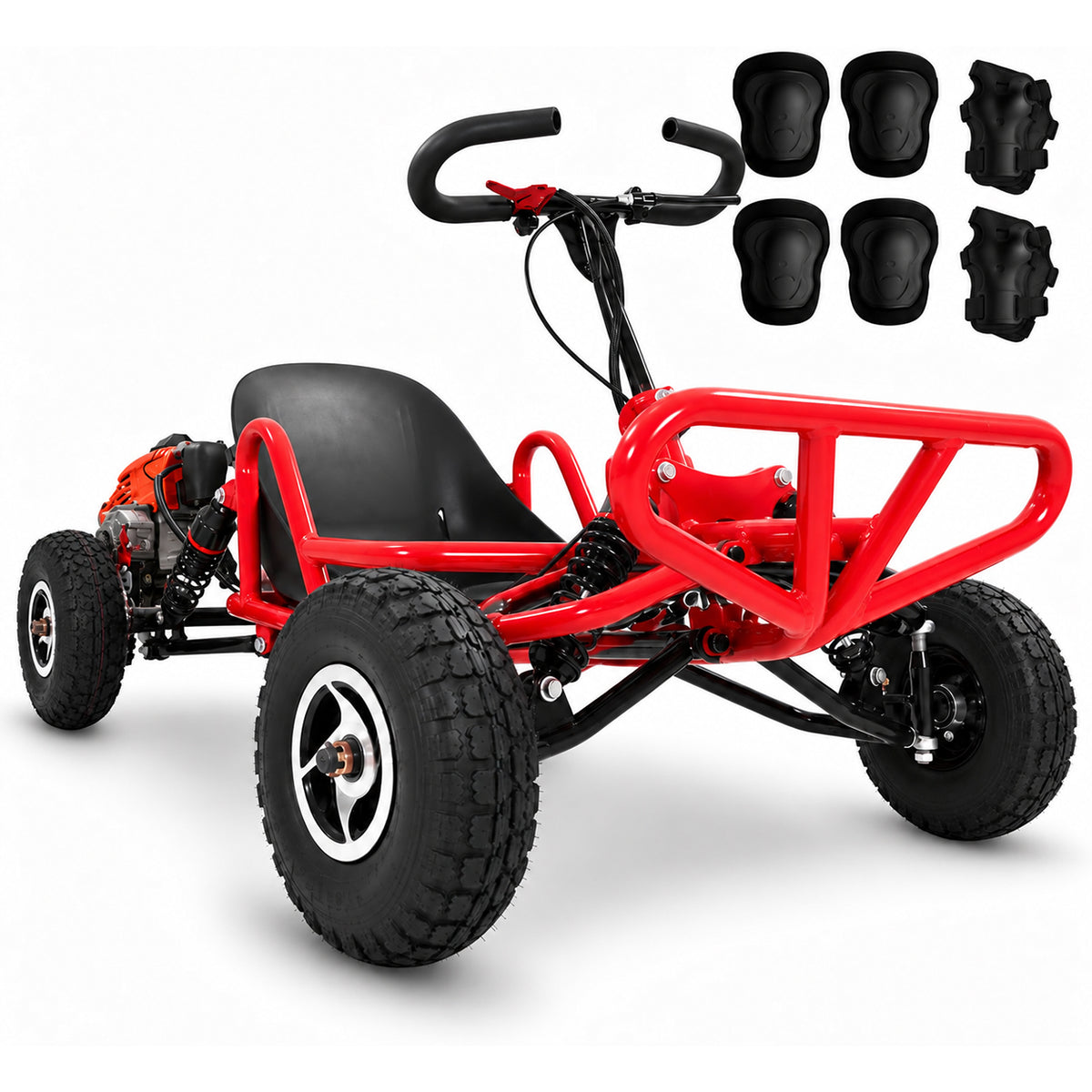 63cc Gas Power Go Kart Off-Road Kart for Adults & Teens with 4'' Tires ...