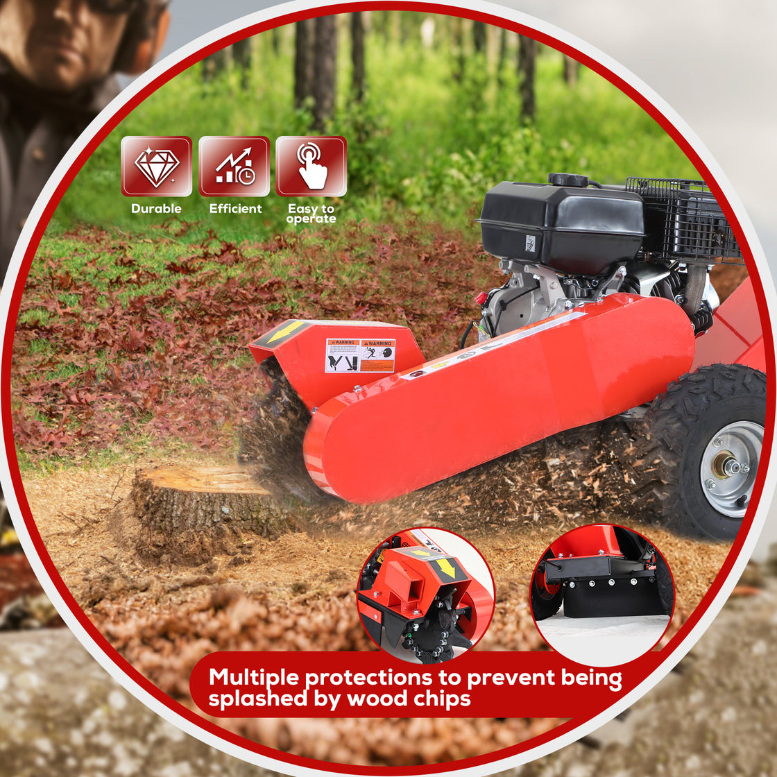 15hp 420cc Gas Power Stump Grinder with Tow Bar